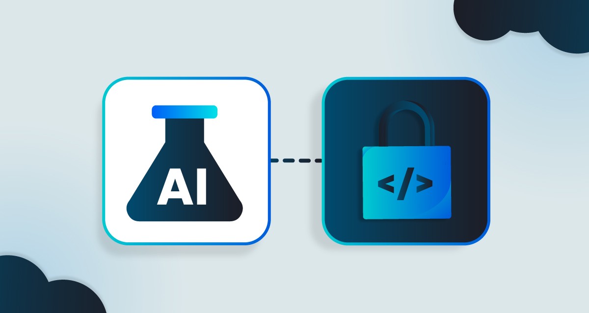 Feature image of AI and code icons on SecureFlag background