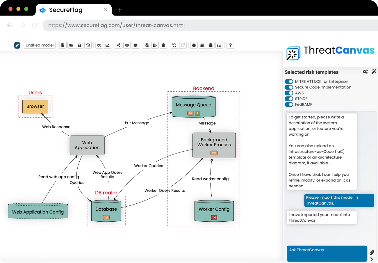 Screenshot of ThreatCanvas